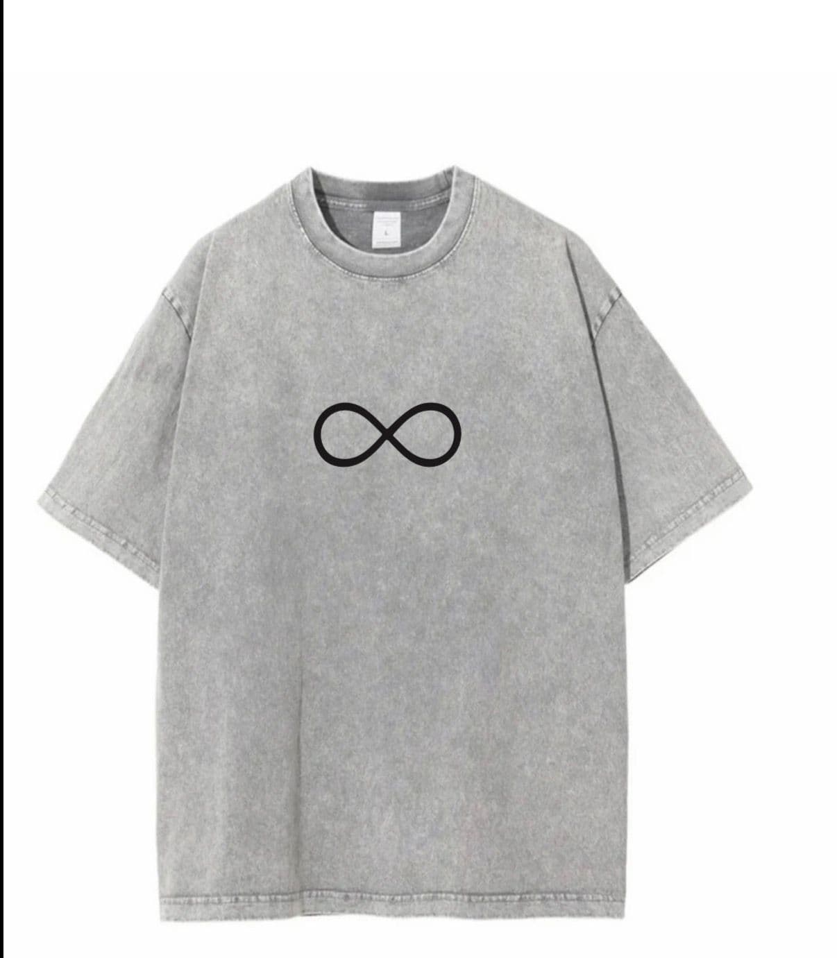 Grey acid wash tee infinity symbol